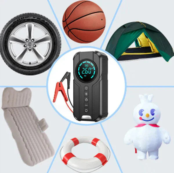 Curato by DZ™Jump Starter With Air Pump هيكساليفينغ™ جهاز تشغيل البطارية مع منفاخ هواء