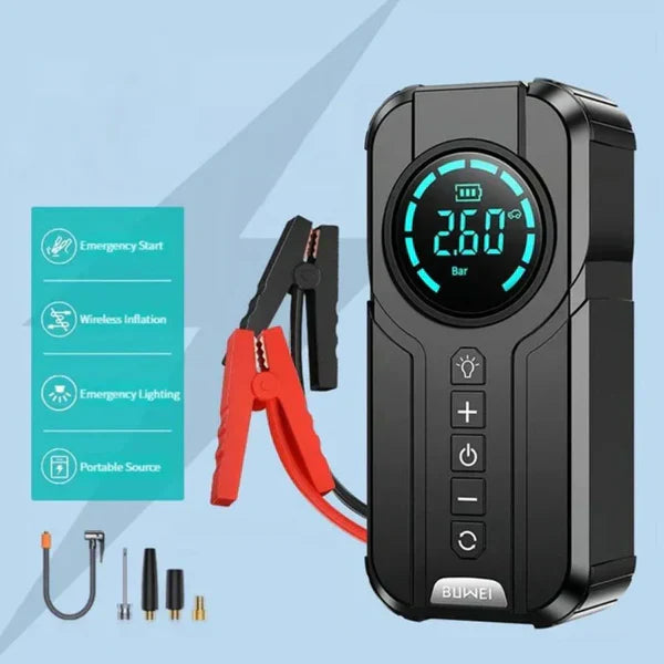 Curato by DZ™Jump Starter With Air Pump هيكساليفينغ™ جهاز تشغيل البطارية مع منفاخ هواء